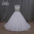 Высокое качество кружева свадебное платье с бисером пояса